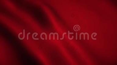 高清晰度动画。 现实的红色丝绸编织。