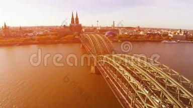 德国城市科隆科隆，空中著名<strong>地标</strong>铁路桥歌剧院