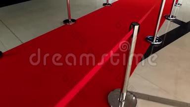 长红地毯和电影院<strong>奖项</strong>障碍的4k视频。