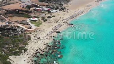 鸟瞰希腊克里特岛的法<strong>拉萨</strong>纳海滩，法<strong>拉萨</strong>纳海滩是克里特岛一个非常著名的旅游胜地
