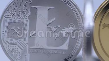 4白色背景上的K迪弗伦特物理金属货币。 加密货币