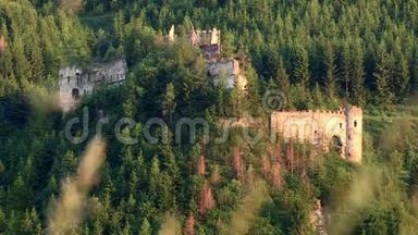 中世纪的城堡，在奥地利，欧洲波尔斯附近的雷芬斯坦