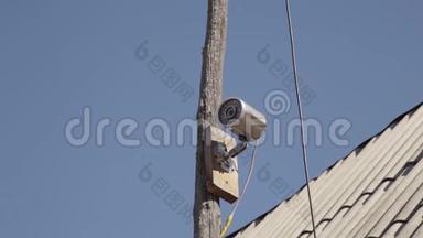户外木杆专业安全摄像机