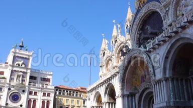 欧洲。 意大利。 威尼斯。 圣马可教堂位于圣马可广场`