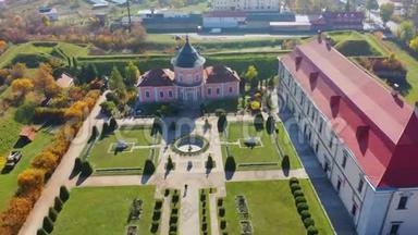 乌克兰利沃夫地区Zolochiv城堡空中观景无人机视频