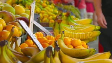 水果市场，香蕉，橘子，橘子，苹果