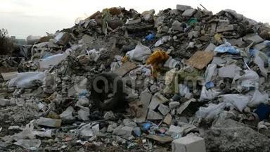 工业和家庭废物。 大型垃圾堆。 变质的垃圾。 垃圾倾倒场或垃圾填埋场的脏，臭垃圾..
