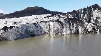 冰岛Solheimajokull出口<strong>冰川</strong>和<strong>冰川</strong>泻湖