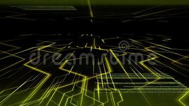 计算机源代码移动电子电路<strong>电流</strong>的无缝抽象光动画背景图案