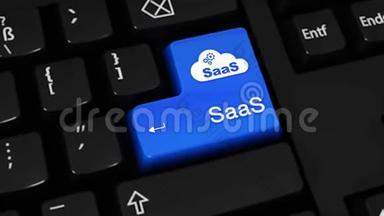 计算机键盘按钮上的Saas旋转运动。
