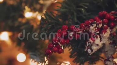 把圣诞<strong>装饰</strong>挂在圣诞<strong>树上</strong>。 用球<strong>装饰</strong>圣诞树。