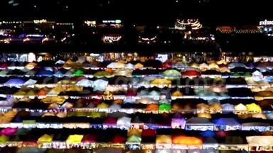 泰国曼谷的彩色夜市