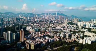 狮子山香港岛的空中镜头