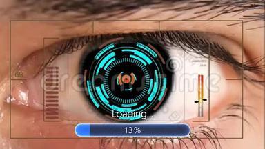人眼扫描技术<strong>界面动画</strong>.. 未来数字接口