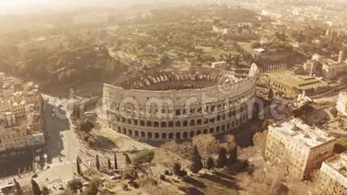 意大利罗马著名竞技场或竞技场的鸟瞰图