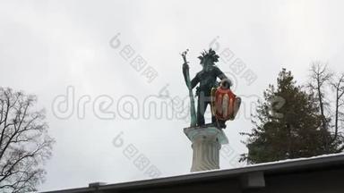 奥地利萨尔茨堡野人雕像地标