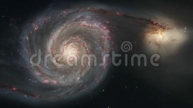 4K NASA电影摄影收藏-M51漩涡星系与同伴。