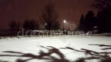 公园里的雪夜