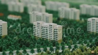 城镇共管小区建筑模型。 城市规划