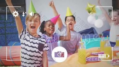 用数码相机拍摄<strong>儿童生日</strong>聚会的照片
