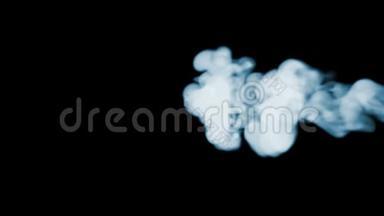 三维动画美丽的<strong>烟雾</strong>在黑色背景上的视觉效果与<strong>烟雾</strong>。 V14