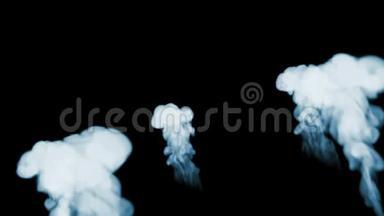 三维动画美丽的烟雾在黑色背景上的视觉效果与烟雾。 V16