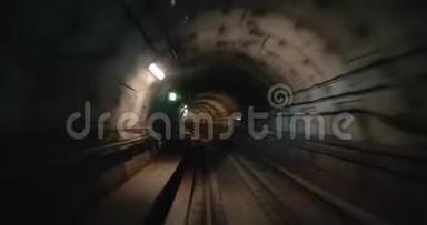 快速运动视频，哥本哈根地铁在地下无司机驾驶