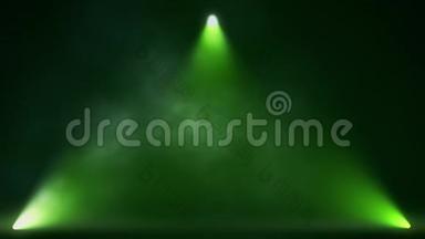 绿三角舞台灯光与烟雾VJ循环运动背景