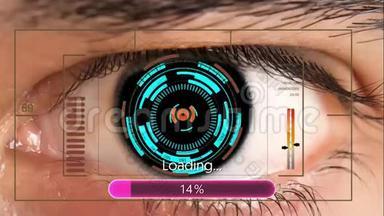 人眼扫描技术界面动画.. 未来数字接口