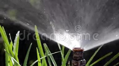 花园灌溉泡沫<strong>浇水草坪</strong>拍摄POV04
