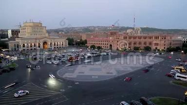 照亮的共和国广场，亚美尼亚历史博物馆，<strong>每天</strong>晚上