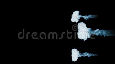 三维动画美丽的烟雾在黑色背景上的视觉效果与烟雾。 V4