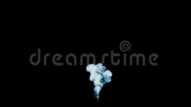三维动画美丽的烟雾在黑色背景上的视觉效果与烟雾。 V7
