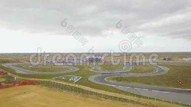 空气视图。 Yevpatoriya公路俄罗斯卡丁车锦标赛