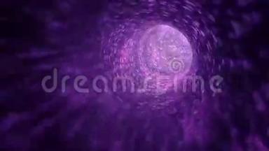 动画虫洞穿越空间，紫色.