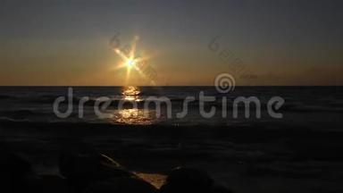 波罗的海日落的延时拍摄