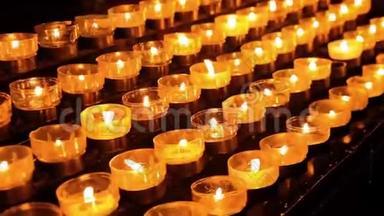 在德国科隆的天主教大教堂，关闭蜡烛祈祷茶烛