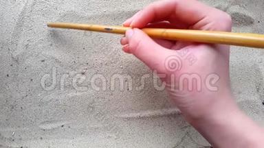 在沙滩上用贝壳和椰子写下我爱你的<strong>话语</strong>