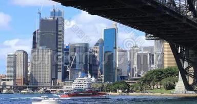 悉尼，澳大利亚市中心和<strong>海港大桥</strong>4K