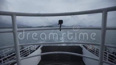 摄像头在船上时间推移，行动摄像头巡航，海洋，快乐，海洋，闭路电视，安全，监视