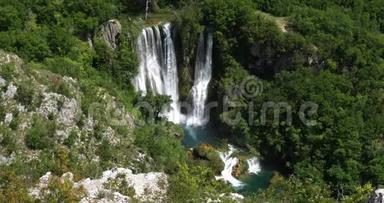 Manojlovac瀑布，Krka自然公园，位于克罗地亚Damaltia Sibenik附近，实时