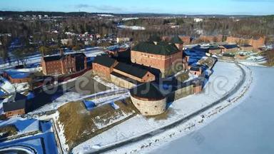 哈梅内林那城古要塞，三月天航拍视频.. 芬兰