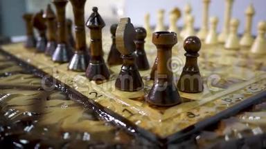 木制国际象棋木雕，凿子，手工制作，手工制作，DIY