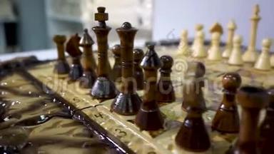 木制国际象棋木雕，凿子，手工制作，手工制作，DIY
