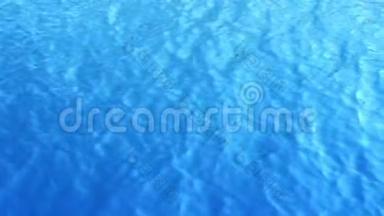 特写抽象的蓝水波纹湖水纹理背景