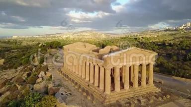 公元前六世纪康科迪亚古希腊神庙，庙宇谷，阿格里根托，西西里岛。