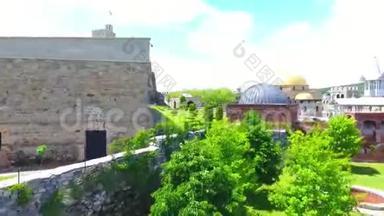 格鲁吉亚Akhaltsikhe，2018年1月21日，格鲁吉亚Akhaltsikhe的Rabati城堡一座堡垒的时间推移视频