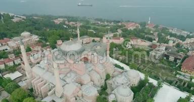 伊斯坦布尔历史半岛和圣<strong>索菲</strong>亚鸟瞰图