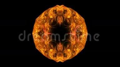 抽象旋转的炽热明亮的球体