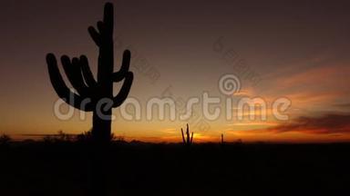 时光流逝沙漠景观日落.